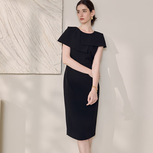 Roeyshouse Roye elegantes schlankes Kleid für Frauen 2025 Sommer Neues Design Sex Rock 12003 Schwarz S