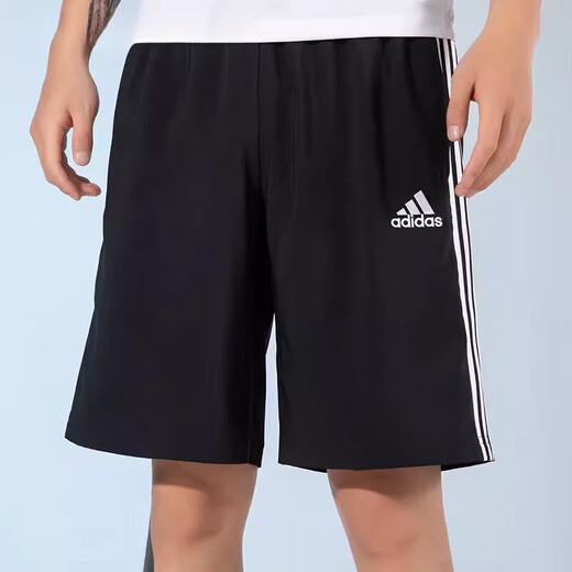 阿迪达斯 （adidas）男子足球健身速干透气五分裤训练运动短裤GK9602官方旗舰正品 IC1484经典速干黑条纹 XL