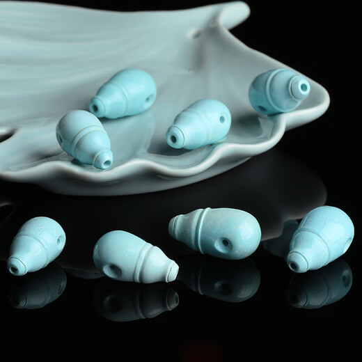 Yanyun Jewelry luxury collection grade turquoise tee single bead loose bead raw ore mirror high porcelain round bead crystal with bead pair hole 10-11mm