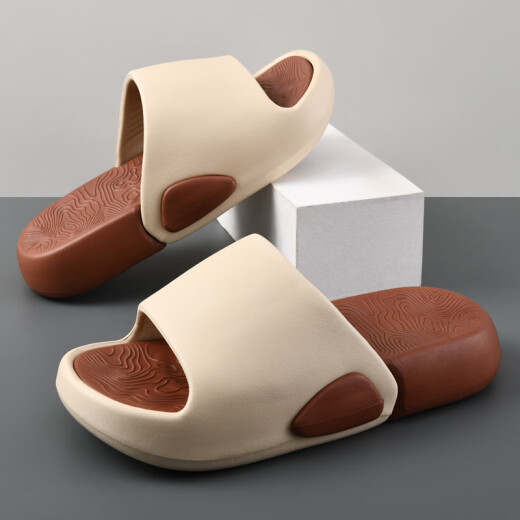 
Haoyunli Summer New Men's Flip-Soled Thick Sole Anti-Slip Wear Fashionable Two-Color Outdoor Beach Beach Sandals Summer White and Black 9928 Thick Sole Two-Color Flip-Soled 40 41