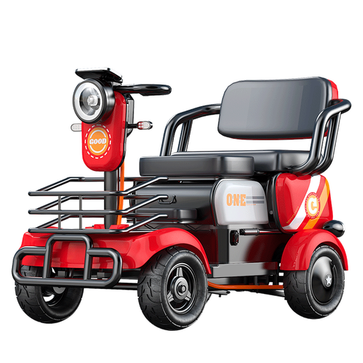 AOKE electric scooter for the elderly, small four-wheeled, urban and rural household battery car for adults with disabilities, 1000W motor, 48V26Ah, explosion-proof iron lithium