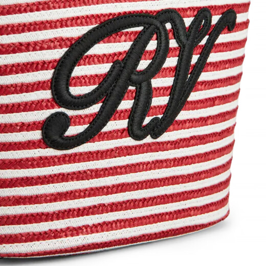 Rogervivier/2025 Neues Sommer -Wohnmobil -Frauenbeutel Lafite Shopping Handtasche Handtasche rot + weiß regelmäßig