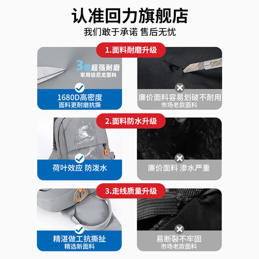 Pull back messenger bag men's new casual large-capacity chest bag shoulder bag daily commuting flat crossbody waist bag hanging bag