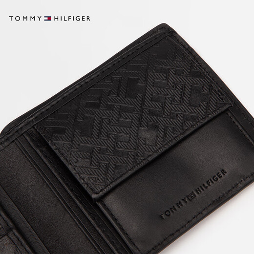 
TOMMY HILFIGER [textured genuine leather] 25 new spring and summer men's cowhide business casual portable multi-card card wallet [litchi pattern cowhide wallet] black BDS OS