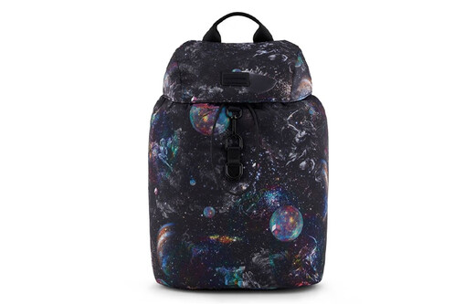 阿玛尼（Emporio Armani）星空印花大容量抽带开合 涤纶 背包双肩包 男款 黑色 黑色