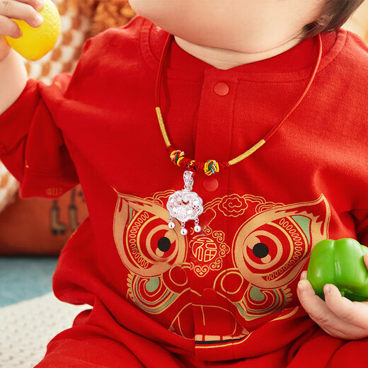 Chinese Golden Peaceful Joy Ancient Foot Silver Bracelet Baby Silver Jewelry Baby Silver Bracelet Silver Lock Long Life Lock Full Month Year Year Gift Peaceful Joy Bracelet + Lucky Peaceful Lock A1223