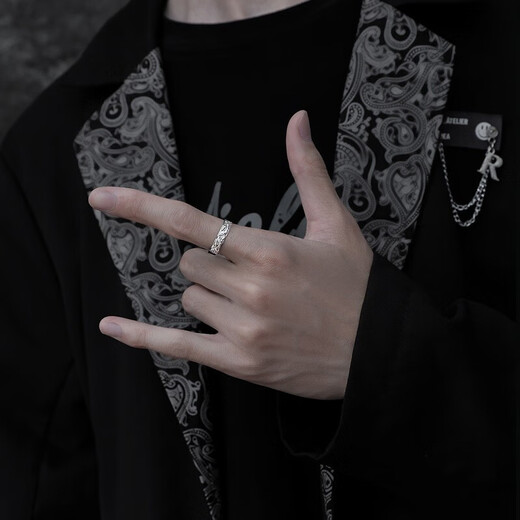 Pixiu ring men's national fashion open single ring men's simple and fashionable student index finger ring tail ring for boyfriend Pixiu ring opening adjustable