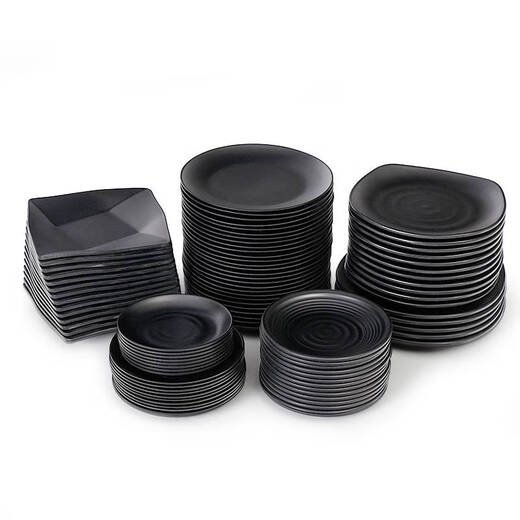 
Metamine tableware black plate commercial catering plastic dining plate bar bar snack plate kimchi dish ljp1098 half piece 36 pieces 0 inch