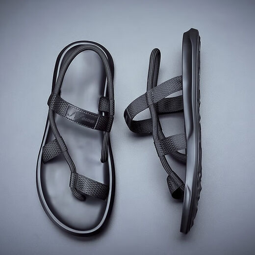 Ttpmer Sandalen für Männer koreanischer Stil weicher Sohle ohne Schlupf-Casual Beach Schuhe tragen grüne trendige trendige trendige Männer Sandalen schwarz 9866 38