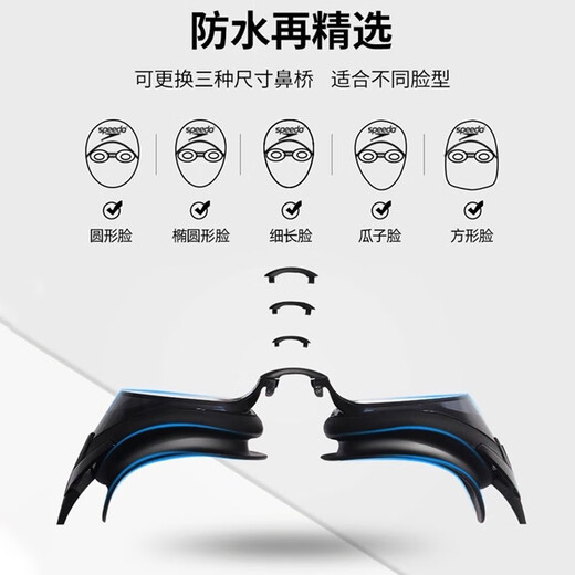 Speedo Japanese imported swimming goggles Flying Fish 3rd generation waterproof and anti-fog HD men's and women's large frame professional swimming goggles wide field of view black/dark gray 80% of customers choose imported Flying Fish 3rd generation a good healthy companion