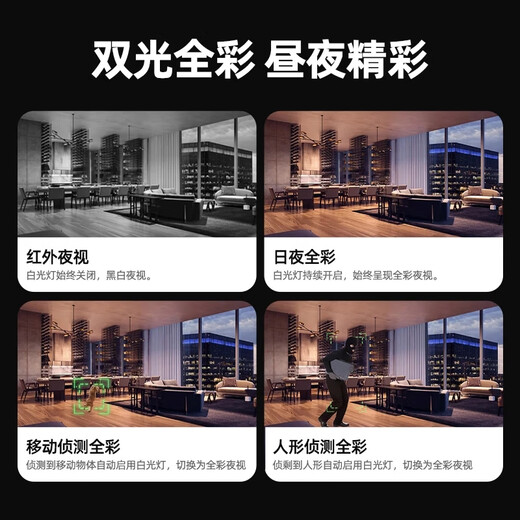
AUX 10-megapixel camera monitoring wireless wifi network high-definition night vision monitor 360-degree no dead angle with night vision panoramic gimbal home AI surveillance mobile phone remote