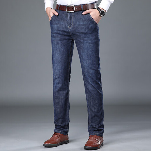 Jiumuwang Men's Pants Expert 2023 New Men's Casual Trousers Middle-aged Men's Pants Loose Straight-Legged Pants Jeans Dad's Pants Zhonglan 3883 29