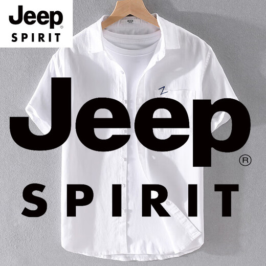 JEEP SPIRIT men's cotton linen lapel short-sleeved T-shirt loose shirt collar tops with neckline T-shirt linen summer clothes yunyi-9711 yellow M