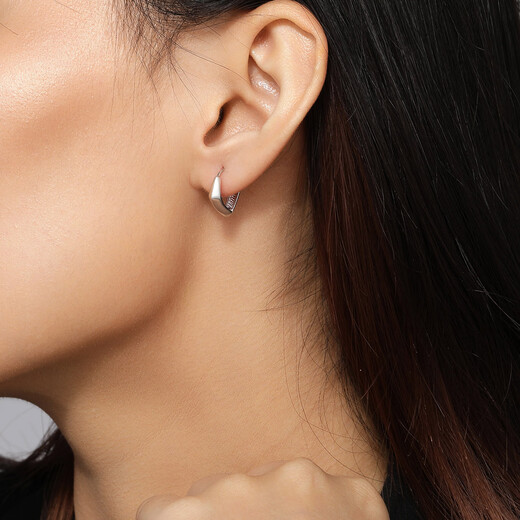 Trendy Acer Royal Fan Geometry PT950 platinum earrings women's earrings birthday gift pricing single model about 1.4g