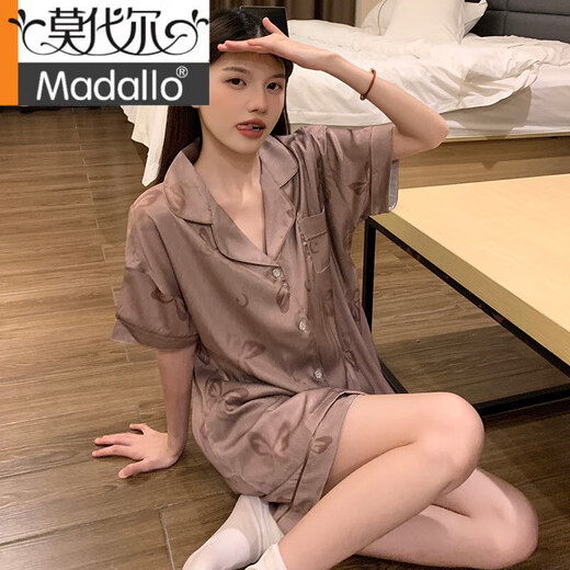 莫代尔国风睡衣女款夏季冰 丝短袖2025年新款夏天可外穿薄款真丝家居服 BS13077#蝴蝶 M