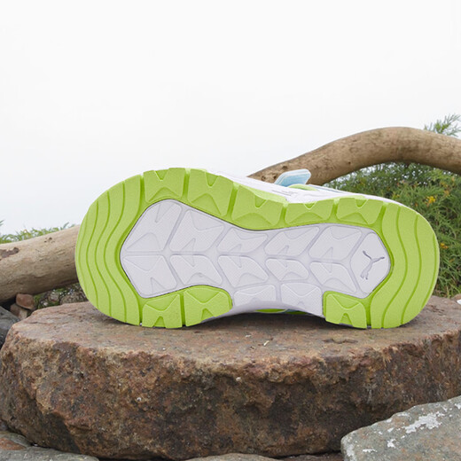 Puma official authentic children's shoes children's sandals and slippers, toe-cap shoes, breathable and comfortable, aqua blue-lotus green-Puma white 30