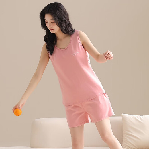 梦特娇（MONTAGUT）背心吊带短裤套装女夏季新款可爱学生居家薄款休闲时尚两件套 w6169# 均码 m