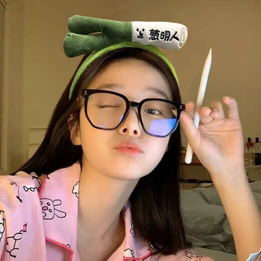 Wash your face, apply facial mask and headband for women in autumn and winter, plush, funny, high-elastic, non-slip, hair-pressing headband, headband, wide headband, Chongmingren--Hairband