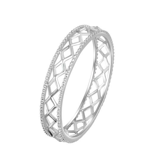 CHINA GOLD PT950 diamond pattern platinum ring hollow ring as a birthday gift for girlfriend and wife 16# diamond pattern ring - about 1.8g