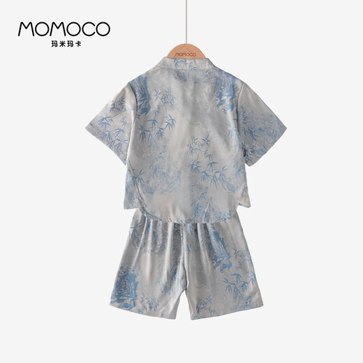 Mamimaca Momoco Boys Sommerkleidung Kinder zweiteiler Sommer Neues chinesisches zweiteiliger Set Full Print 120