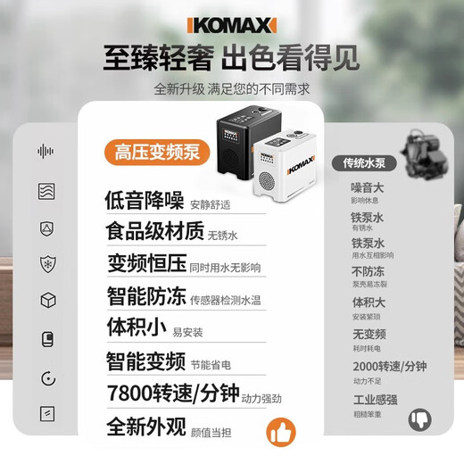 CLCEY变频增压泵家用全自动静音全屋自来水热水器管道加压自吸泵抽水泵 3档调压白色-战神款1390W