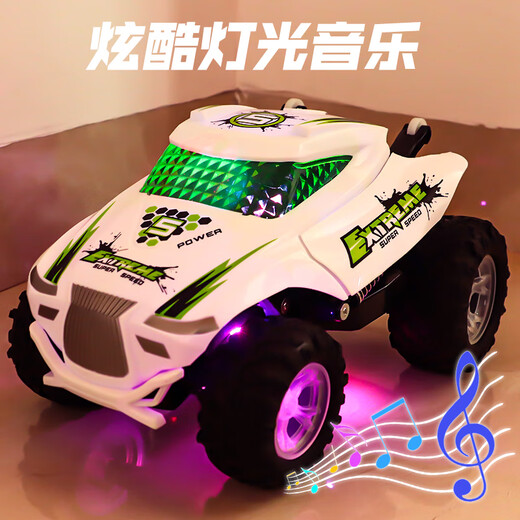 Yikeen Children's Children's Dance Car Remote Control Car Toy Boy Upright Spin Stunt Four-wheel Drive Off-Road Stunt Dance Car Blue - Lithium Battery Version
