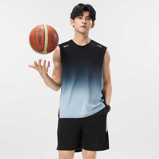 Victoria Traveler Sportswear Set Men's Ice Silk T-shirt Running Quick Dryer Sleeveless Summer Vest Shorts Fitness Basketball Suit XL