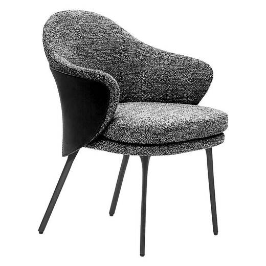 
Sanqihu light luxury dining chair postmodern minimalist home desk chair Nordic Italian Anji chair model room backrest armchair veneer 208822+F14701