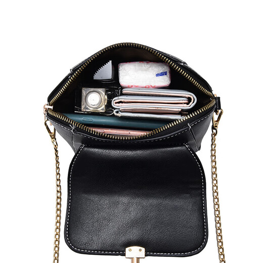 黛菲维娅时尚链条迷你小包包女2025新款夏天斜挎手机小巧轻便贝壳包软皮 方格 卡其色