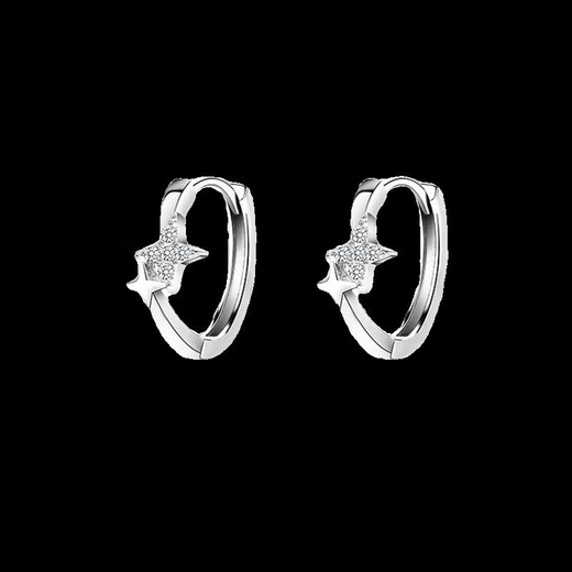He Jiagong Old Phoenix Sterling Silver 999 Pure Silver Meteor Earrings for Women Light Luxury Niche Tremella Buckle No-Pick Ear Accessories 2025 999 Pure Silver Meteor Star Earrings Pair Old