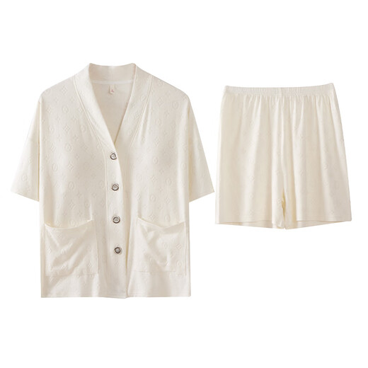 2025 Summer Nuevo producto modal con pijama de almohadilla para el pecho para mujeres pantalones cortos de manga corta para mujeres ropa casual casual 3527 m