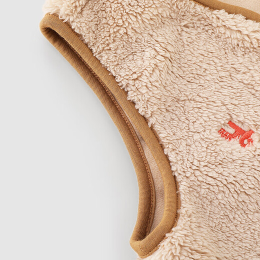 Ying's children's vest autumn and winter warm fleece vest for boys and girls new outer vest jacket for middle and large children Cassava Apricot 110 cm