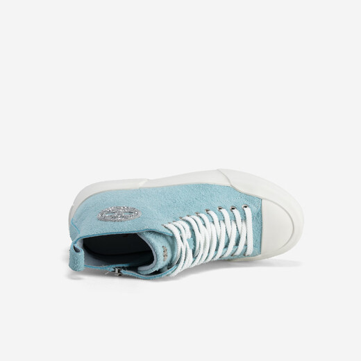 IIJIN 2024 Nouveau 8 cm Sole de l'épaisseur Velvet inversé Couleur solide en velours inversé Chaussures à haut niveau décontractées pour les femmes yf698abc bleu 36