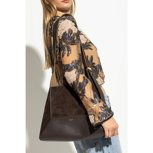 Jimmy Choo Suede Women's Bucket Bag Fashion One-Shoulder Crossbody Bag Bag Black TU