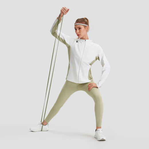 迪桑特（DESCENTE）WOMENSTRAINING系列简洁纯色针织运动上衣外套夹克女款 WT-WHITE S