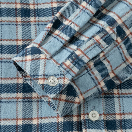 DAVE&BELLA children's shirt spring new boys long-sleeved plaid shirt pure cotton baby boy top children's clothes blue plaid in stock 140 cm (recommended height 130-140cm)