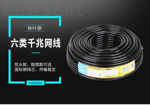 Qiuyeyuan original Q2604/QS6167 Category 6 dual shielded outdoor waterproof network cable Gigabit monitoring POE network cable Black 305m