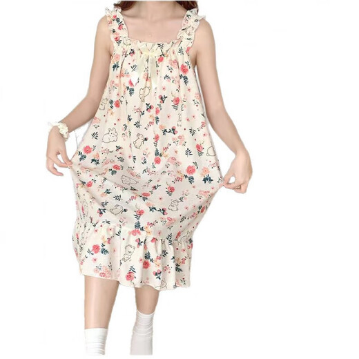 Lexi Beilu Sommer süßer Schlinge Nachtkleid Frauen lose über Kniekleidung 1203 170 160 (M)