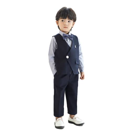 Goku Children's Robe Boy costume Suit beau de style britannique de style British Boy's Party Suit Flower Girl Performance Suit Vest + Pantal