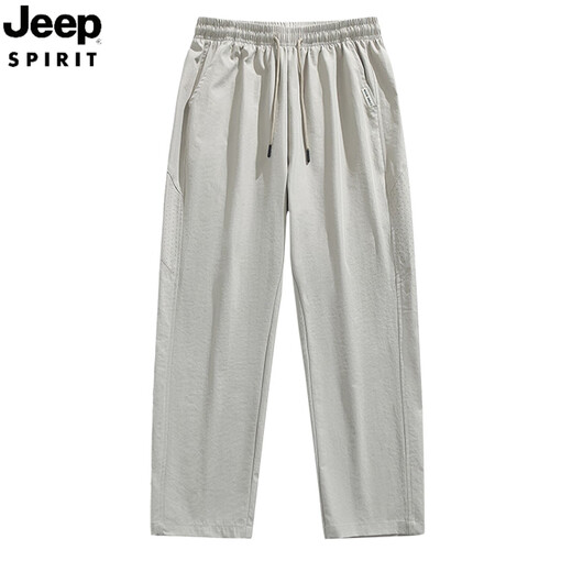 Jeep Spirit Jeep Ice Seidenhose Herren Sommer Dünne lose, gerade kühle, atmungsaktive Casualhosen Herren All-Match Sporthose 6636 Black [Hosen] M etwa 90-110jin [Jin gleich 0,5 kg] kann getragen werden