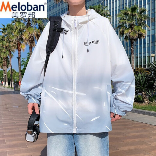 Melobang Meloban Summer Ice Seide Dünne Sonnencremjacke Herren Teenager Casual Trend Junior High School Schüler Outdoor Top 6629 Blau M Referenz 90-100jin [Jin gleich 0,5 kg]