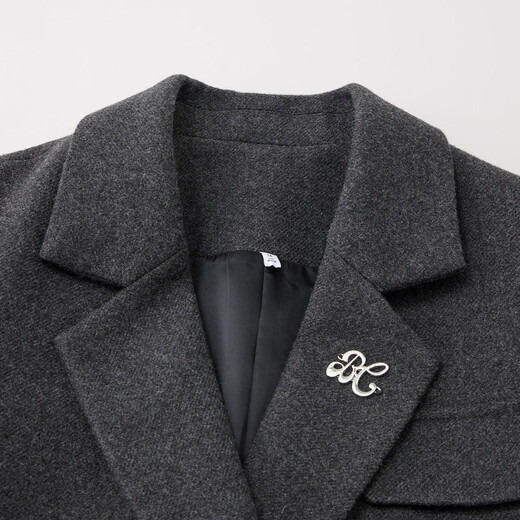 IEF/Aiyifu Slightly Fat Plus Size Women's Clothing 2025 Autumn and Winter New Korean Style Commuting Temperament Versatile Medium Suit Gray L