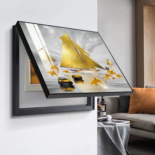 
Oluxun Electric Meter Box Decoration Painting without Punching and Covering Hanging Painting Modern Living Room Dining Room Empty Open Box Mural Distribution Cabinet Main Switch kh693-A2 Deer and Deer Face 40*30 [Covering horizontal length 33* vertical height 23] Texture black 1