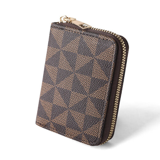 Organ card holder, large capacity, multi-card slots, driving document bag, retro storage bag, multi-functional men's and women's anti-degaussing card holder, windmill pattern off-white (18 cards + 2 ID slots)