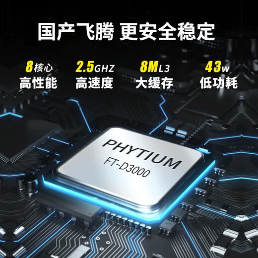 联想（Lenovo）长风宗卫M740J国产信创台式机电脑自主可控支持DeepSeek小模型服务器主机 飞腾FT-D3000 麒麟GF版三年 64G内存丨1T固态+4T丨2G独显