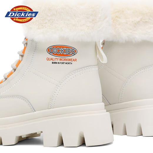 Dickies women's snow boots women's boots plus velvet Martin boots thickened warm cotton boots high-top casual boots beige 37