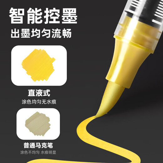 Tychi Mark Touchmark Gold weicher Kopf gerade flüssige Signaturstiftstift Kunst Spezialer Acrylmarker Pen 838 Naturpulver