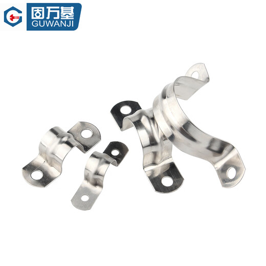 GUWANJI stainless steel U-shaped pipe clamp, riding pipe hoop bracket, pipe buckle, hose hoop, water pipe clamp buckle, 304 thin section, M12, 100 pcs/pack
