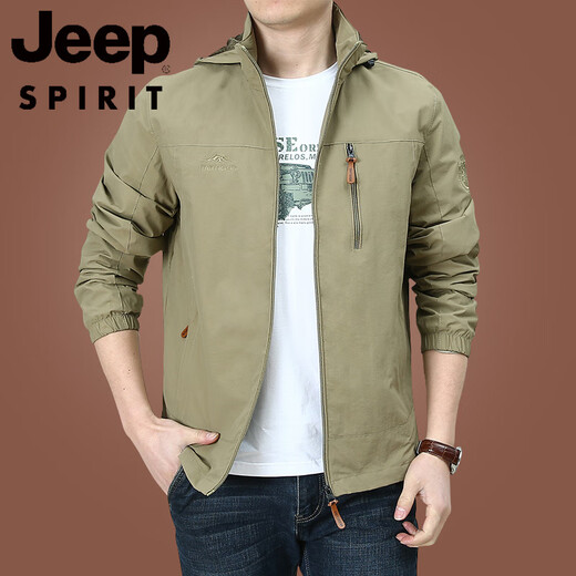 JEEP SPIRIT户外男士外套秋冬季2025新款中年男装秋装上衣服加绒夹克男春秋厚 9898黑色 款 加绒 M