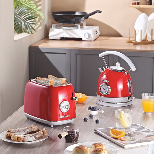 CiDylo British CiDylo toaster household small toaster sandwich machine breakfast machine fully automatic toaster red